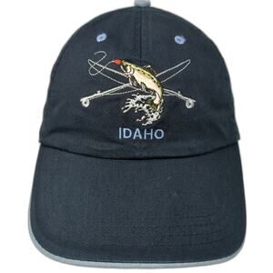 Polar Graphics Baseball Cap Black One Size Idaho Fishing Trout Embroidered Hat